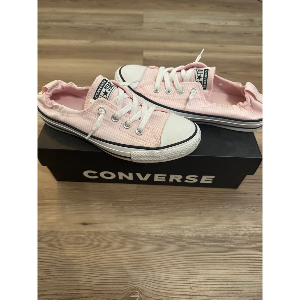 Converse Chuck Taylor All Star Shoreline Pink Pinstripe Slip On Sneakers 567222F